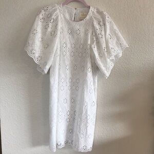 Kate Spade Eyelet Shift Dress White
